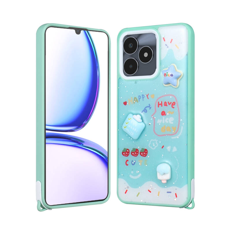 Realme C53 Case Shining Glitter Relief Figured Zore Cevze Cover - 4