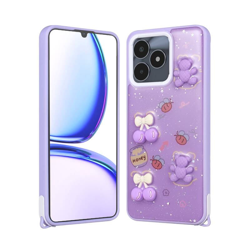 Realme C53 Case Shining Glitter Relief Figured Zore Cevze Cover - 6