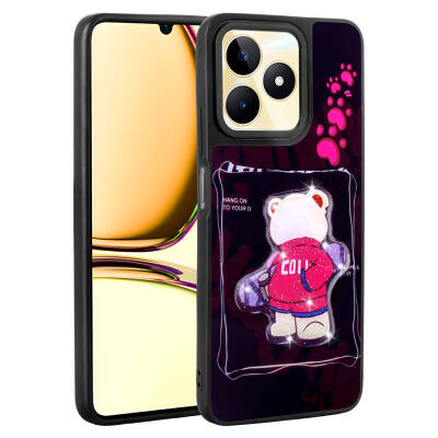 Realme C55 Case Shining Embossed Zore Amas Silicone Cover with Iconic Figure - 5