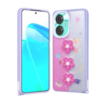 Realme C55 Case Shining Glitter Relief Figured Zore Cevze Cover - 3