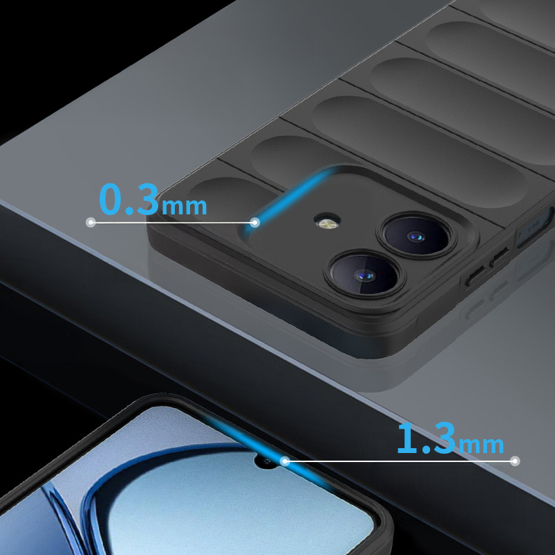 Realme C63 Case Flexible TPU Hollow Back Surface Design Zore Ethnic Silicone Cover - 6