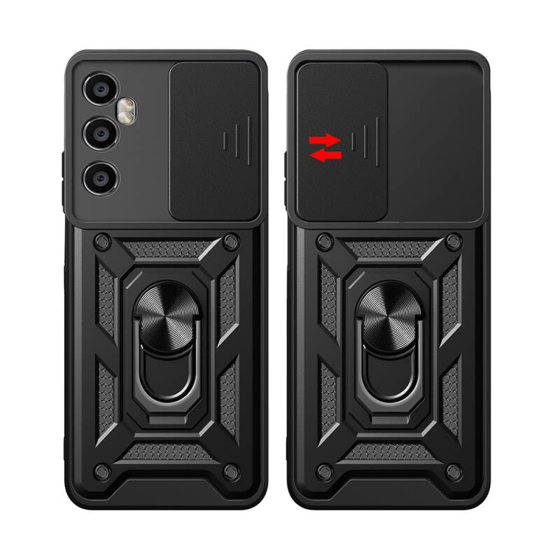 Realme C65 4G Case with Magnetic Stand Camera Protection Zore Sliding Vega Cover - 3