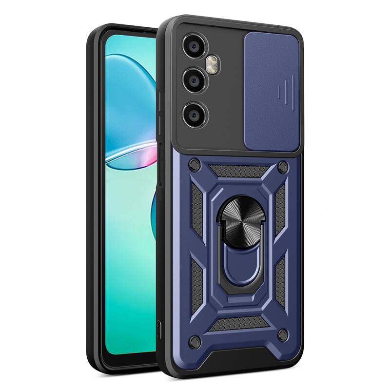 Realme C65 4G Case with Magnetic Stand Camera Protection Zore Sliding Vega Cover - 1