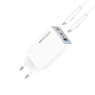 Recci RC123E Type-C PD GaN Technology Mini Fast Charger Set 65W 1M - 5