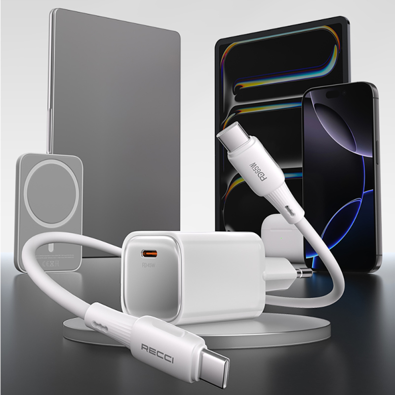 Recci RC132E Type-C PD GaN Technology Mini Fast Charger Set 45W 1M - 7