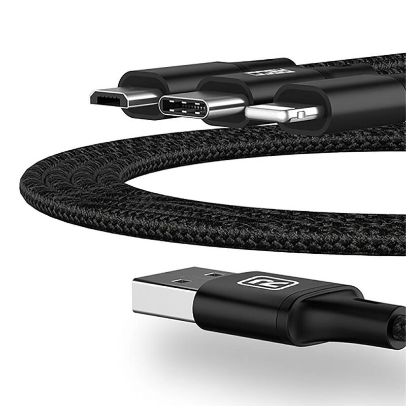 Recci RCS-D120 Fast Wind Series 3in1 USB-A to Lightning – Type-C – Micro Charging and Data Cable 1.2M - 9