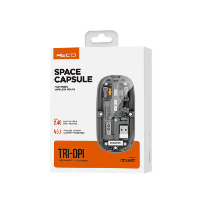 Recci RCS-M01 Space Capsule Series Multimode Wireless Transparent Design Mouse - 10