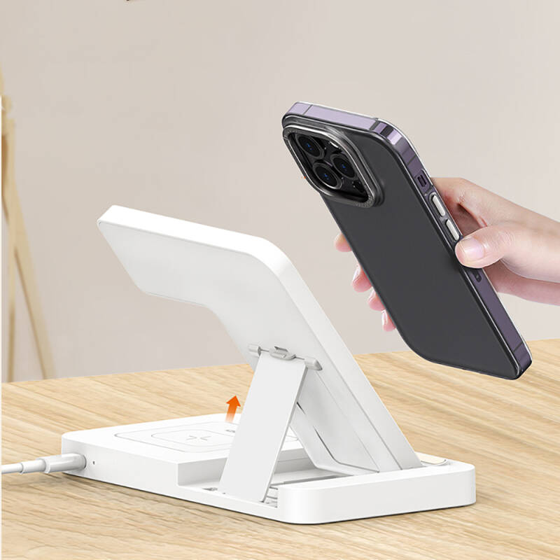 Recci RCW-31 4in1 Magsafe 15W Magnetic Wireless Charging Stand with Fast Charging LED Light - 7