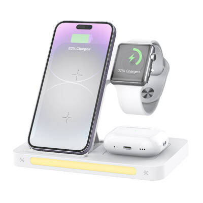 Recci RCW-31 4in1 Magsafe 15W Magnetic Wireless Charging Stand with Fast Charging LED Light - 3