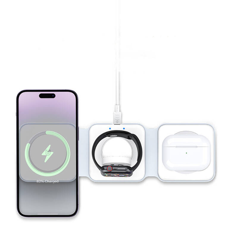 Recci RCW-36 3in1 Foldable Magnetic Wireless Charging Stand - 2