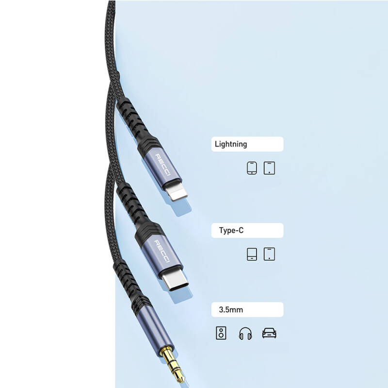 Recci RDS-A27 Type-C to 3.5mm AUX Audio Kablo - 5