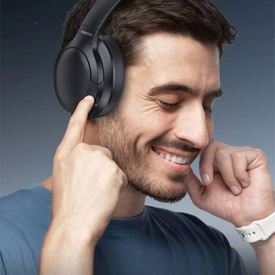 Recci REP-W59 Baron Series ANC and FM Supported Adjustable On-Ear Bluetooth Headphones - 7