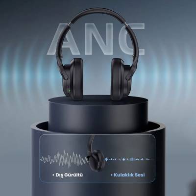 Recci REP-W59 Baron Serisi ANC Özellikli FM Destekli Ayarlanabilir Kulak Üstü Bluetooth Kulaklık - 9