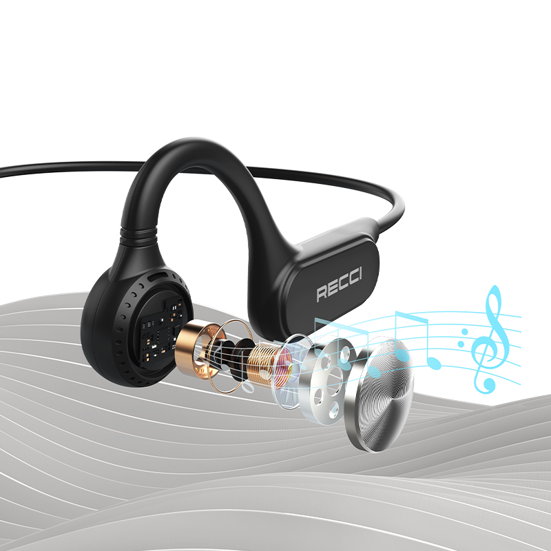 Recci REP-W61 Vogue Serisi Hi-Fi HD Ses Kaliteli Kemik İletimi Kulak Üstü Bluetooth Kulaklık - 3