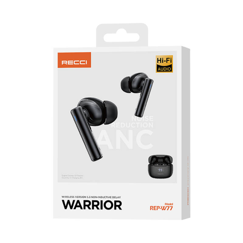 Recci REP-W77 Warrior TWS Wireless 5.3 Bluetooth Headset with ANC - 11