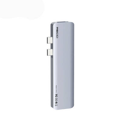 Recci RH08 7in2 Hub with Type-C to Type-C + SD/TF + USB3.0 + USB2.0 + HDMI + Thunderbolt 3 Port - 1