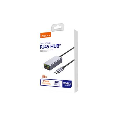 Recci RH10 RJ45 to Type-C Ethernet Dönüştürücü Kablo 100Mbps 80mm - 5