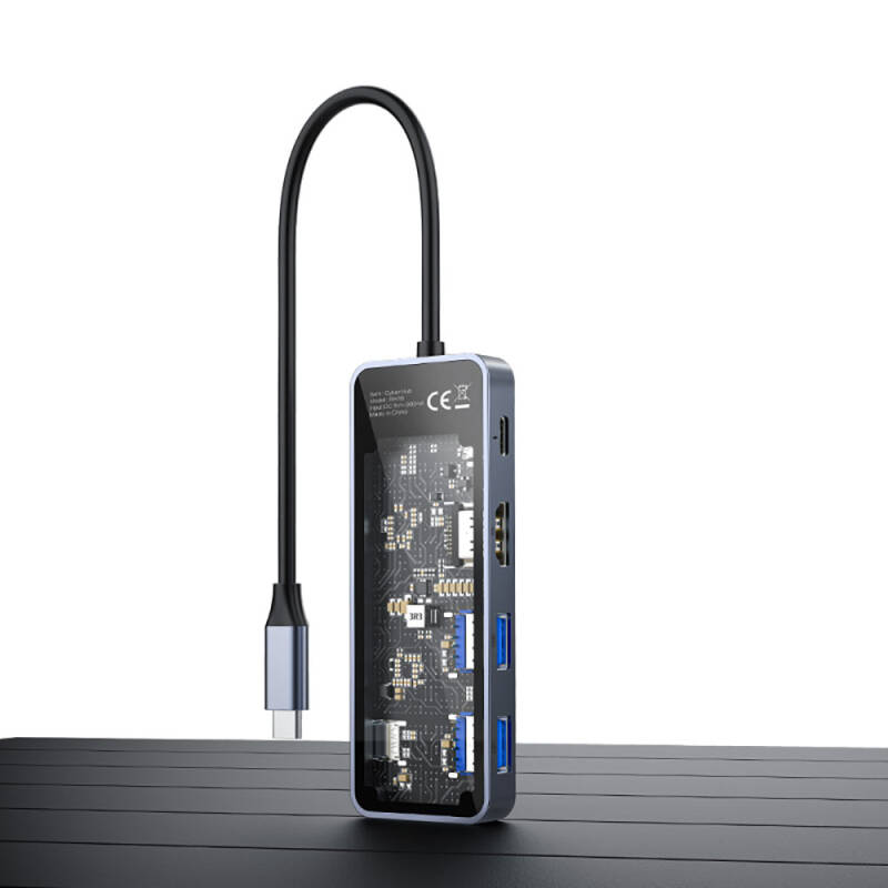 Recci RH16 Type-C to Type-C PD100W + USB3.0 + HDMI + 5in1 Hub with Type-C Connection - 2