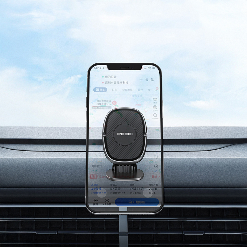 Recci RHO-C18 Güçlü Magnetik 360 Derece Dönebilen Düz Zemin Araç Telefon Tutucu - 10