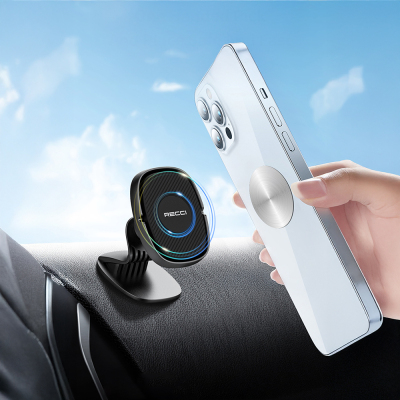 Recci RHO-C18 Güçlü Magnetik 360 Derece Dönebilen Düz Zemin Araç Telefon Tutucu - 12