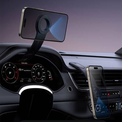 Recci RHO-C40 Magnetic Magsafe Compatible Bendable Curved and Flat Floor Car Phone Holder - 11