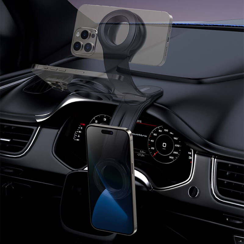 Recci RHO-C40 Magnetic Magsafe Compatible Bendable Curved and Flat Floor Car Phone Holder - 13