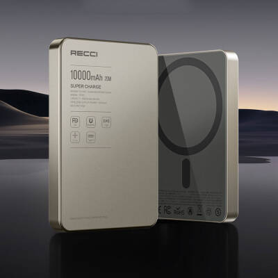 Recci RP26 PD 20W Ultra İnce Hızlı Şarj Özellikli Wireless Powerbank 15W 10000mAh - 9