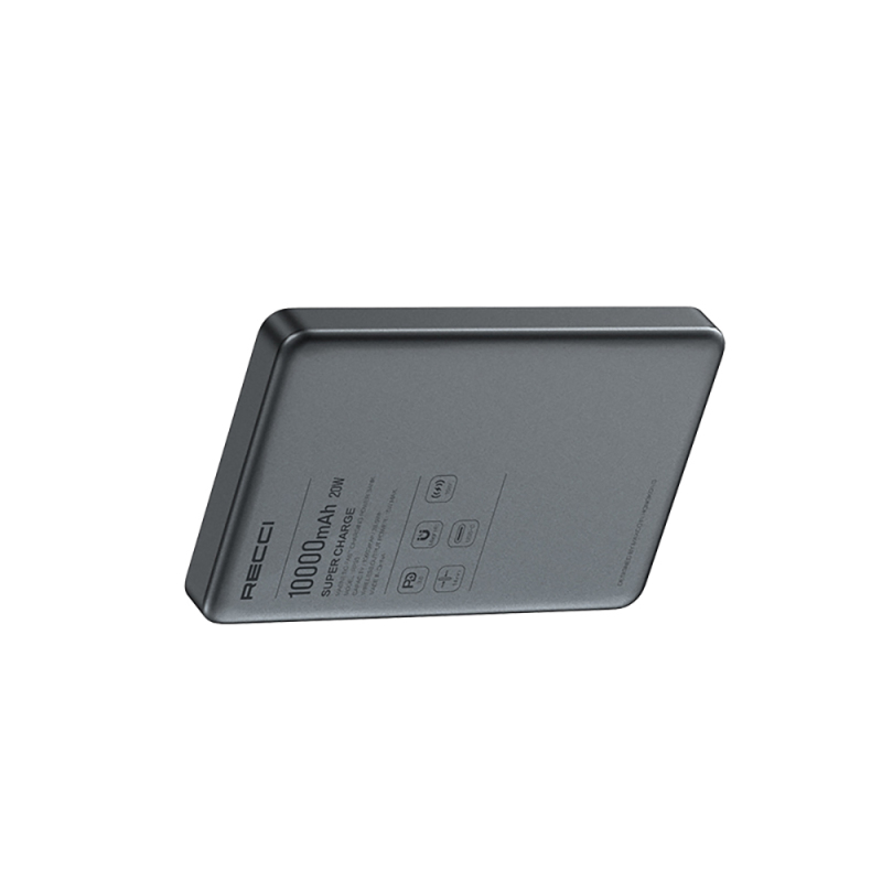 Recci RP35 PD 20W Led Göstergeli Hızlı Şarj Özellikli Wireless Powerbank 15W 10000mAh - 12
