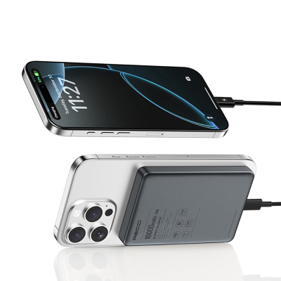 Recci RP35 PD 20W Led Göstergeli Hızlı Şarj Özellikli Wireless Powerbank 15W 10000mAh - 16