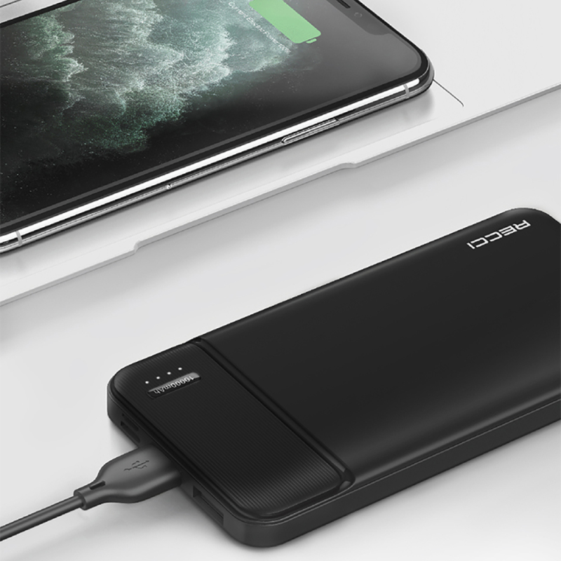 Recci RPB-N16C Ultra İnce Hızlı Şarj Özellikli Led Işık Göstergeli Powerbank 10000mAh - 10
