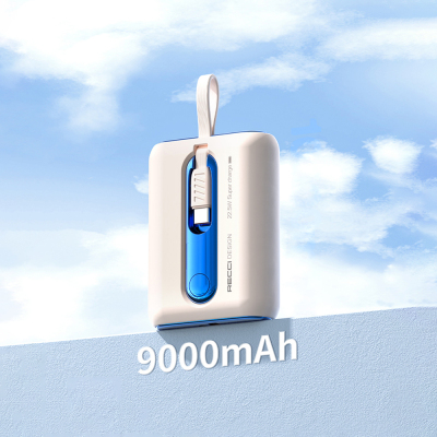 Recci RPB-P12 PD 20W Fast Charging with Strap and Type-C Cable Powerbank 22.5W 9000mAh - 12