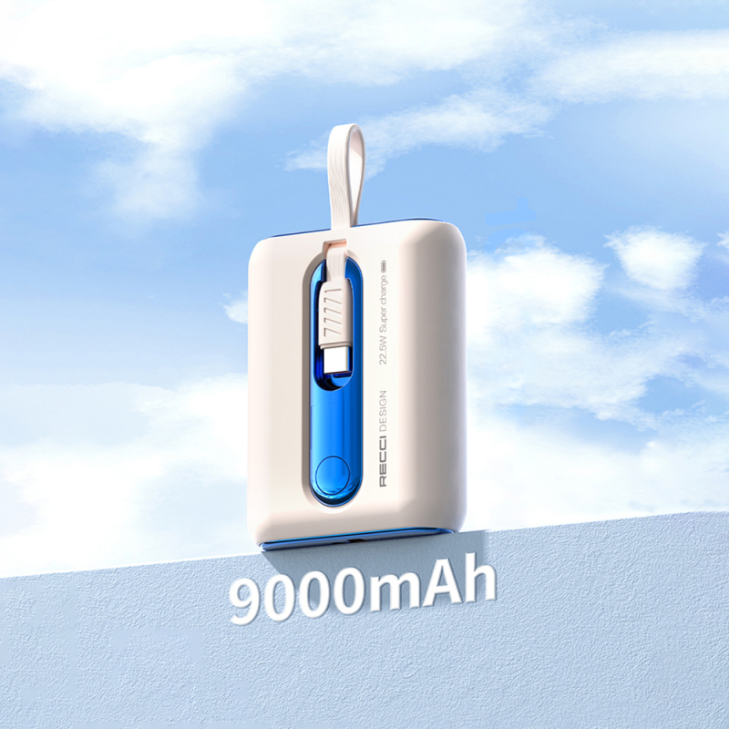 Recci RPB-P12 PD 20W Fast Charging with Strap and Type-C Cable Powerbank 22.5W 9000mAh - 12