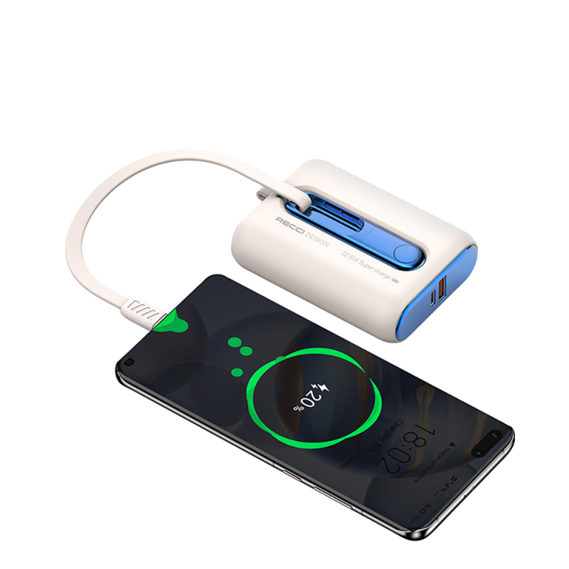Recci RPB-P12 PD 20W Fast Charging with Strap and Type-C Cable Powerbank 22.5W 9000mAh - 6
