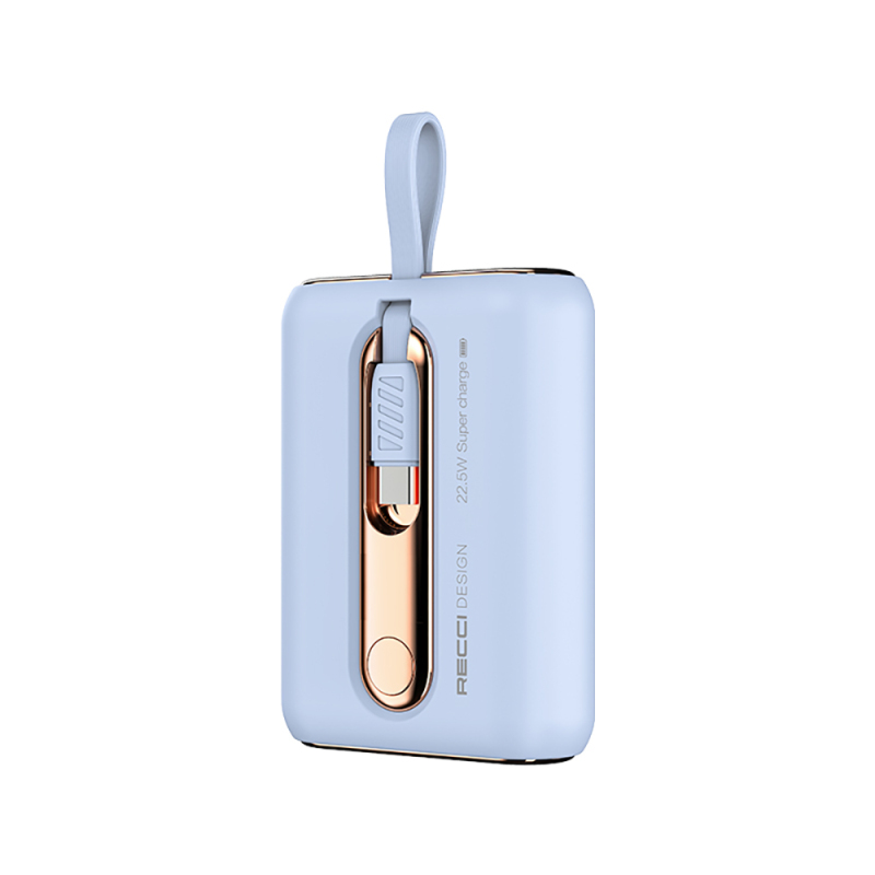 Recci RPB-P12C PD 20W Askı İpli Hızlı Şarj Özellikli Type-C Kablolu Powerbank 22.5W 10.000mAh - 4