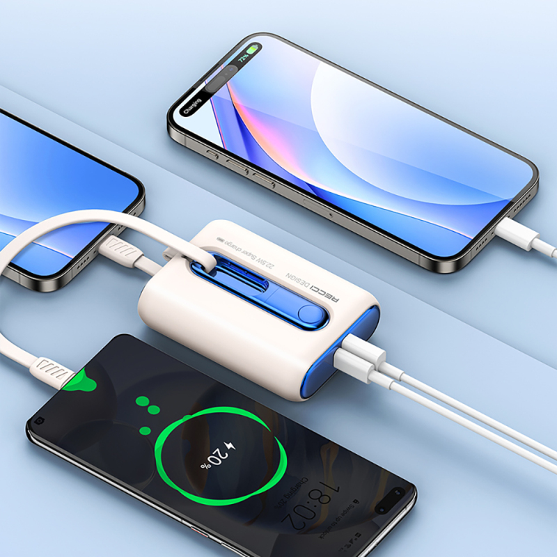 Recci RPB-P12C PD 20W Fast Charging Type-C Cable Power Bank with Strap 22.5W 10,000mAh - 12