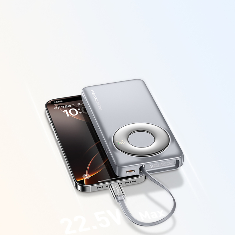 Recci RPB-P58 PD Hızlı Şarj Özellikli Type-C Kablolu Powerbank 22.5W 10.000mAh - 4