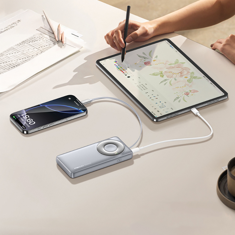 Recci RPB-P58 PD Hızlı Şarj Özellikli Type-C Kablolu Powerbank 22.5W 10.000mAh - 5