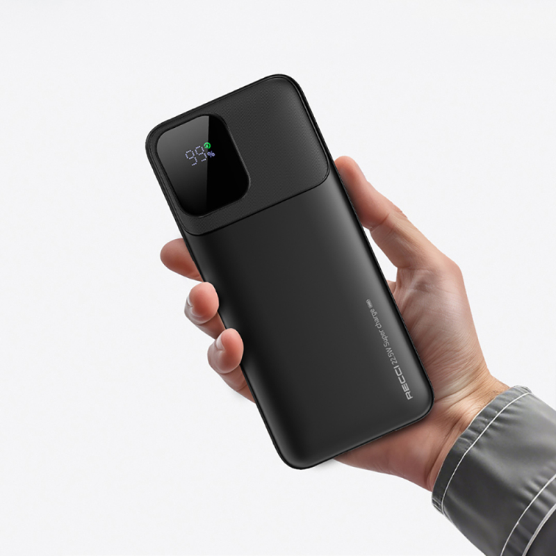 Recci RPB-P68 PD 20W Digital LED Indicator Fast Charging Power Bank with Type-C and Lightning Cable 22.5W 20000mAh - 6