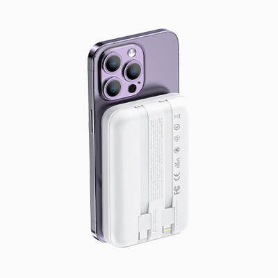 Recci RPB-W10 Polaris Series Dual Cable LED Digital Display Wireless Powerbank 15W 10000mAh - 5