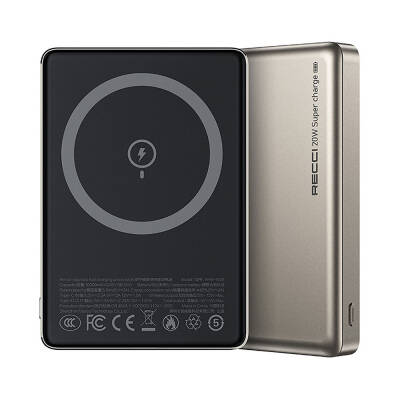 Recci RPB-W26 Armor Series Ultra Thin PD 20W Fast Charging Wireless Powerbank 15W 10000mAh - 8