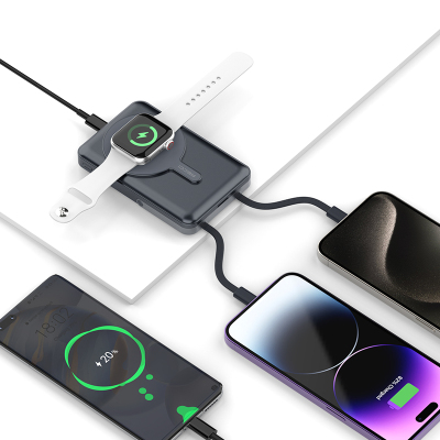 Recci RPB-W27 Galaxy Series Digital LED Indicator Wireless Charging Type-C and Lightning Cable Powerbank 20W 10.000mAh - 5