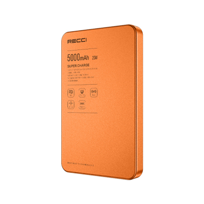 Recci RPB-W35 Ultra İnce PD 20W Hızlı Şarj Özellikli Wireless Powerbank 15W 5000mAh - 1