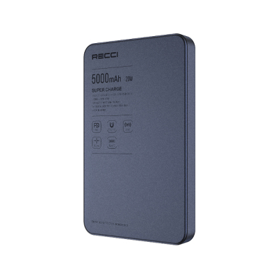 Recci RPB-W35 Ultra İnce PD 20W Hızlı Şarj Özellikli Wireless Powerbank 15W 5000mAh - 8