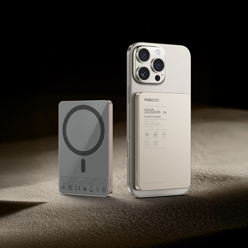 Recci RPB-W36 Ultra İnce PD 20W Hızlı Şarj Özellikli Wireless Powerbank 15W 10000mAh - 8