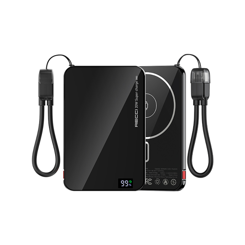 Recci RPB-W41 PD 20W Ultra İnce Hızlı Şarj Özellikli Type-C Kablolu Powerbank 15W 5000mAh - 4