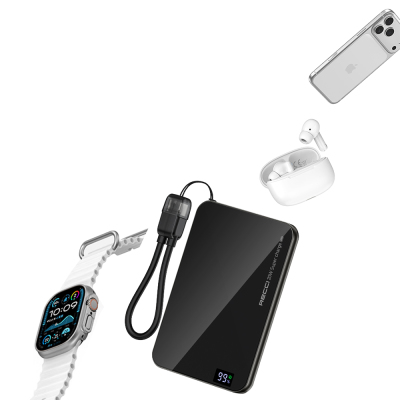 Recci RPB-W41 PD 20W Ultra İnce Hızlı Şarj Özellikli Type-C Kablolu Powerbank 15W 5000mAh - 7