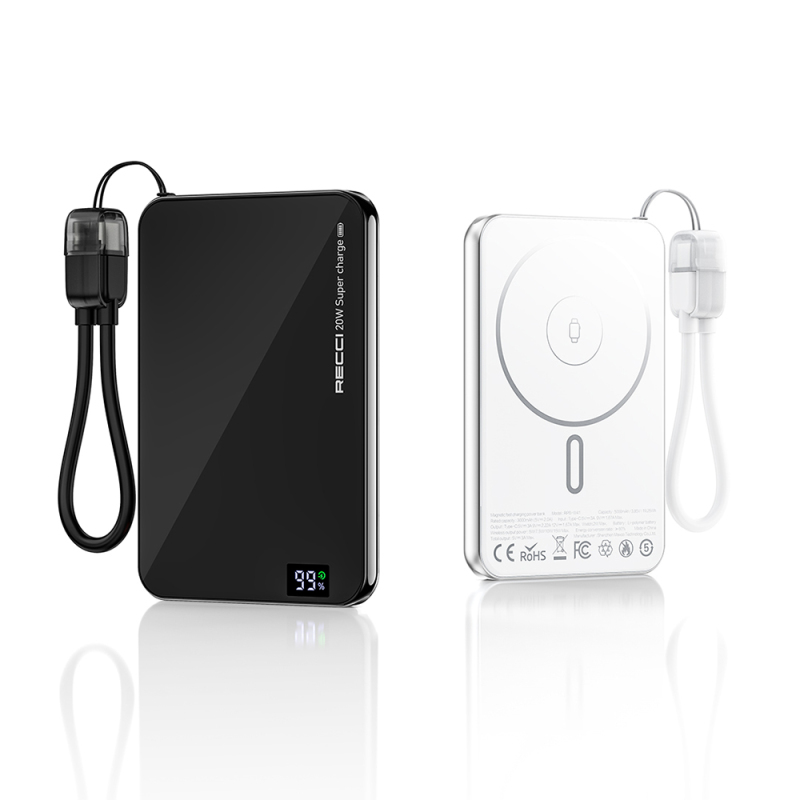 Recci RPB-W41 PD 20W Ultra İnce Hızlı Şarj Özellikli Type-C Kablolu Powerbank 15W 5000mAh - 8