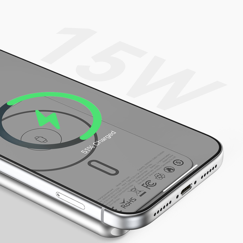 Recci RPB-W41 PD 20W Ultra İnce Hızlı Şarj Özellikli Type-C Kablolu Powerbank 15W 5000mAh - 10