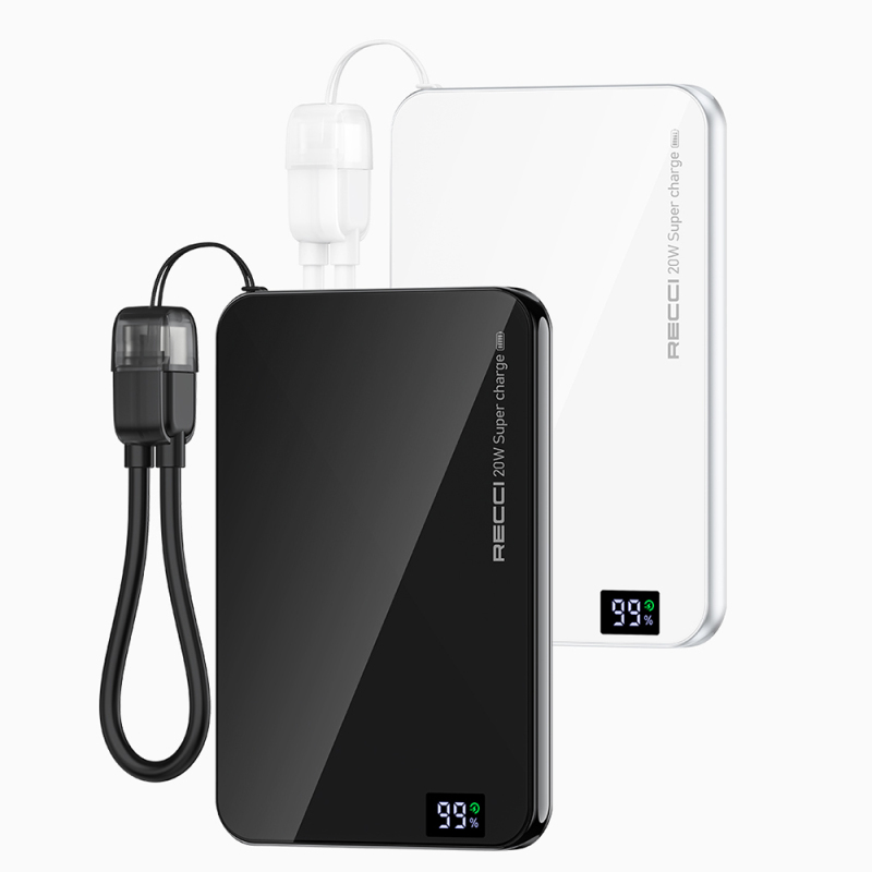 Recci RPB-W41 PD 20W Ultra Slim Fast Charging Type-C Cable Power Bank 15W 5000mAh - 6