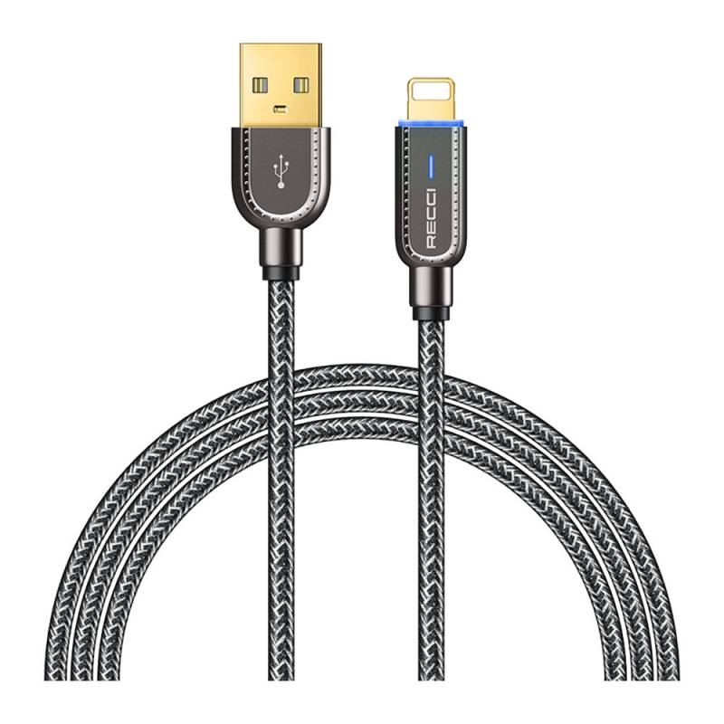 Recci RS02L Smart Power-Off Series Lightning To USB-A Cable with Fast Charge 1M - 1